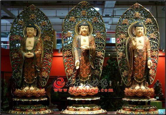三宝佛彩绘像 三宝佛彩绘像