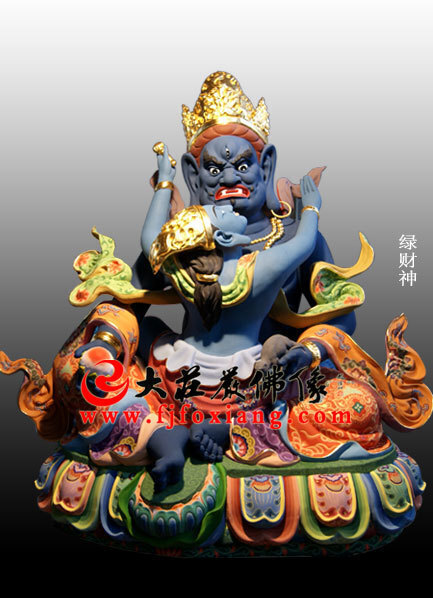 绿财神塑像
