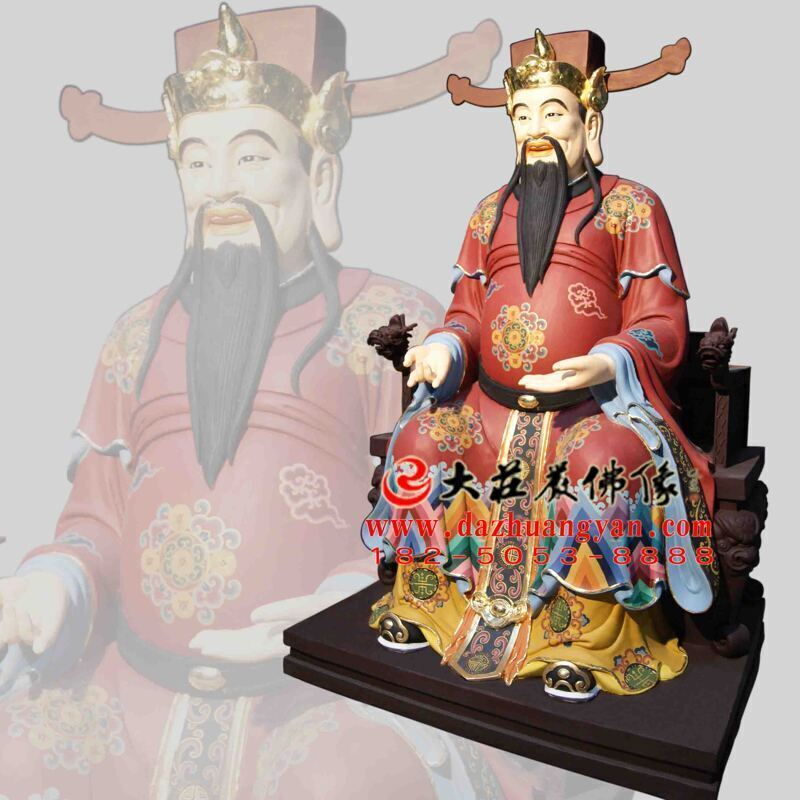 铜雕比干彩绘塑像