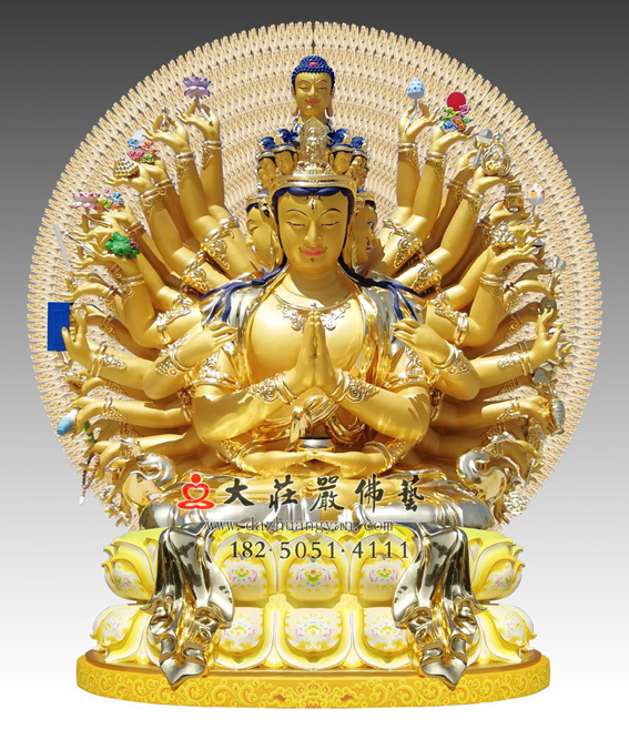千手观音贴金佛像
