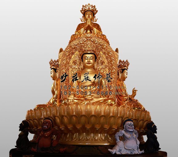 五方佛坛城贴金佛像