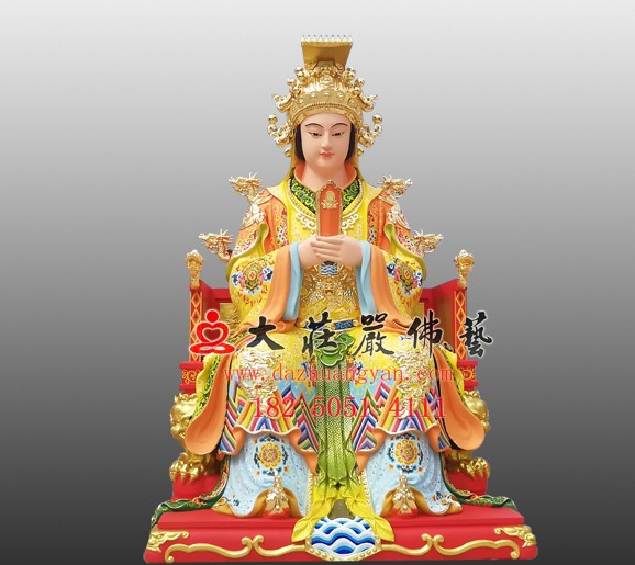 莆田灵川镇西黄村妈祖公园妈祖娘娘彩绘神像订制