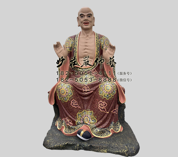 铜雕迦诺迦代蹉尊者 欢喜罗汉佛像