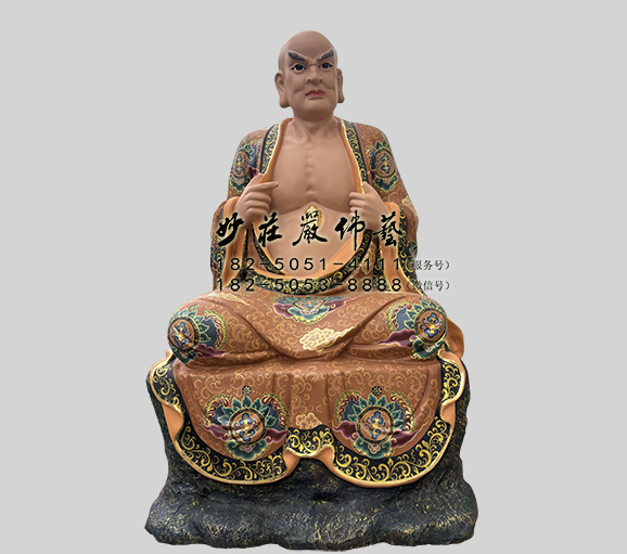 铜雕戍博迦尊者 开心罗汉塑像