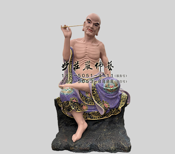 那迦犀那尊者雕塑 铜雕挖耳罗汉佛像