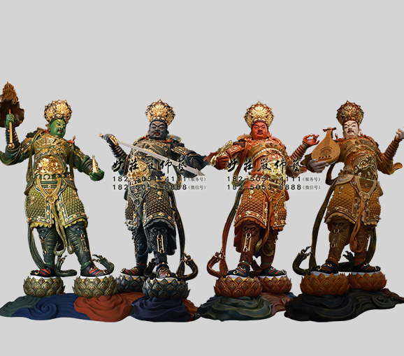 铜雕四大天王佛像 四大天王雕塑 四大天王塑像