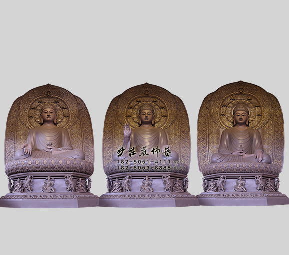 生漆脫胎三寶佛塑像